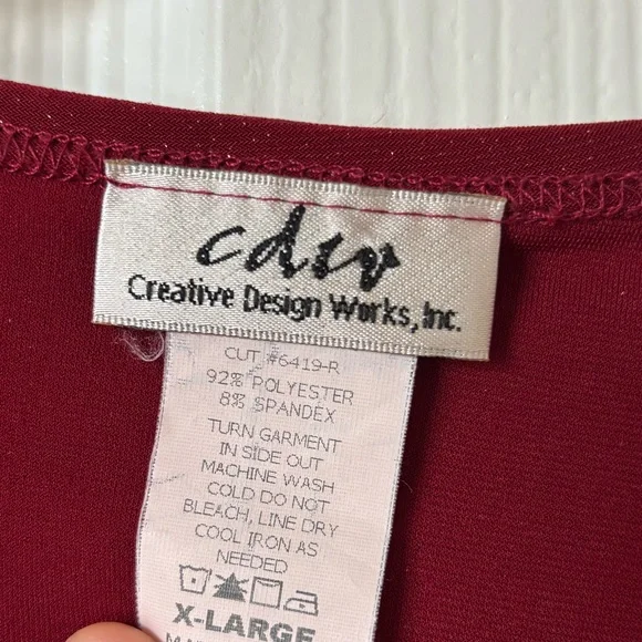 Shimmery Red Quarter Sleeve Top - Picture 5 of 6